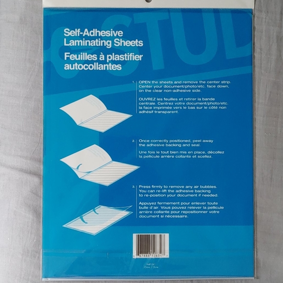 💲2/$10 - Self-Adhesive Laminating Sheets - Picture 2 of 2
